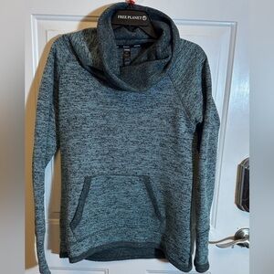 RBX Cowl Neck Sweatshirt Women's Medium Long Sleeve Heathered Blue